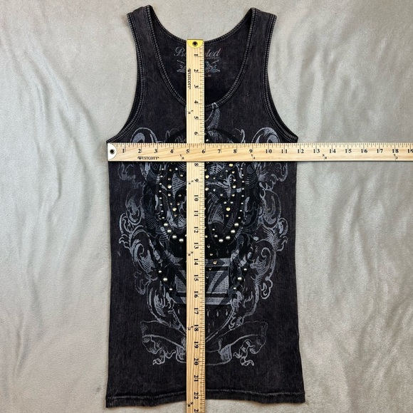 Bejeweled by Susan Fixel Distressed Tank ~ Swarovski Crystals & Metal Studs - Picture 7 of 10